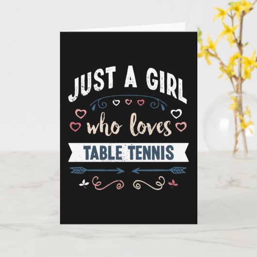 Nur ein Mädchen, das Tischtennis Lieben Funny Gift Karte (Gelbe Blume)