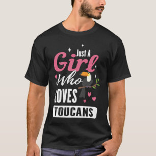 Nur ein Mädchen, das Toucans für ein Tier Toucan L T-Shirt
