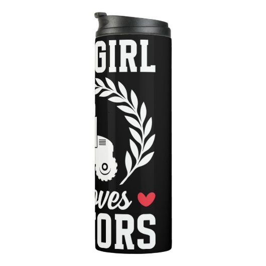 Nur ein Mädchen, das Traktoren Liebe Thermosbecher (Nach rechts gedreht)