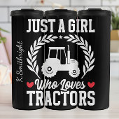 Nur ein Mädchen, das Traktoren Liebe Thermosbecher