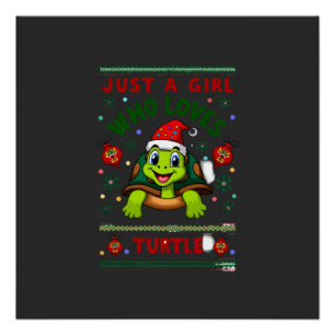 Nur ein Mädchen, das Turtle-Weihnachts-Paare liebt Poster