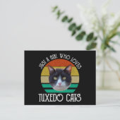Nur ein Mädchen, das Tuxedo-Katzen Lieben Postkarte (Stehend Vorderseite)