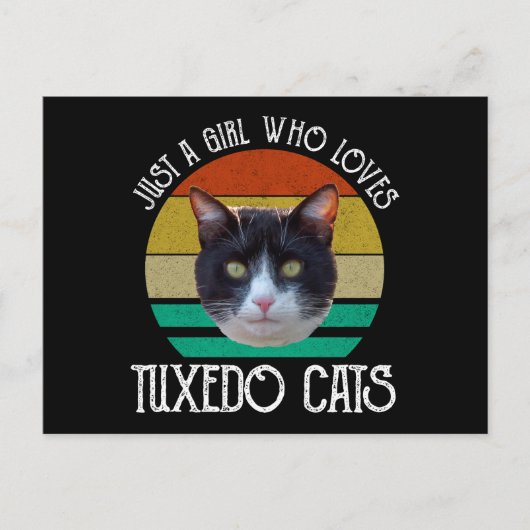 Nur ein Mädchen, das Tuxedo-Katzen Lieben Postkarte (Vorderseite)