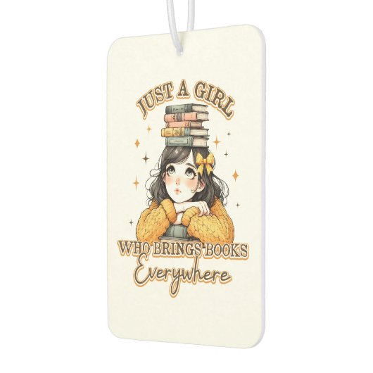 Nur ein Mädchen, das überall Bücher bringt Autolufterfrischer (Links)