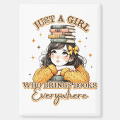 Nur ein Mädchen, das überall Bücher bringt Magnet (Vorderseite)