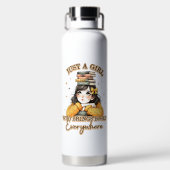 Nur ein Mädchen, das überall Bücher bringt Trinkflasche (Rückseite)