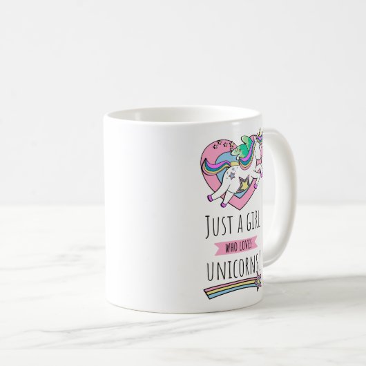 Nur ein Mädchen, das Unicorns Liebe! Kaffeetasse (VorderseiteRechts)
