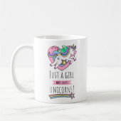 Nur ein Mädchen, das Unicorns Liebe! Kaffeetasse (Links)
