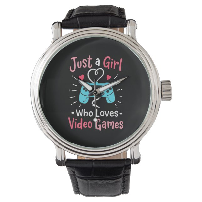 Nur ein Mädchen, das Videospiele Liebe Armbanduhr (Vorderseite)
