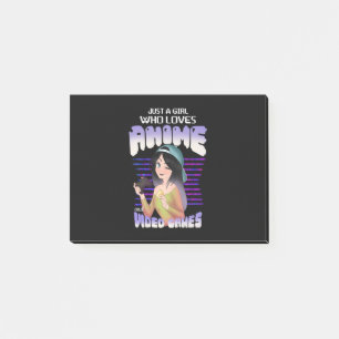 nur ein Mädchen, das Videospiele und Animationen L Post-it Klebezettel