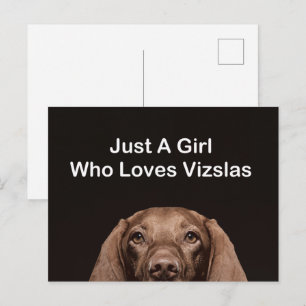 Nur ein Mädchen, das Vizslas liebt Postkarte
