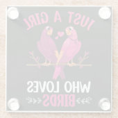 Nur ein Mädchen, das Vögel Liebe Glasuntersetzer (Rückseite)