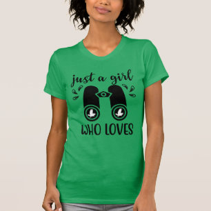 Nur ein Mädchen, das Vögel Vogelbeobachtung Bird L T-Shirt