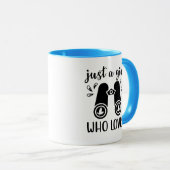 Nur ein Mädchen, das Vögel Vogelbeobachtung Bird L Tasse (VorderseiteRechts)