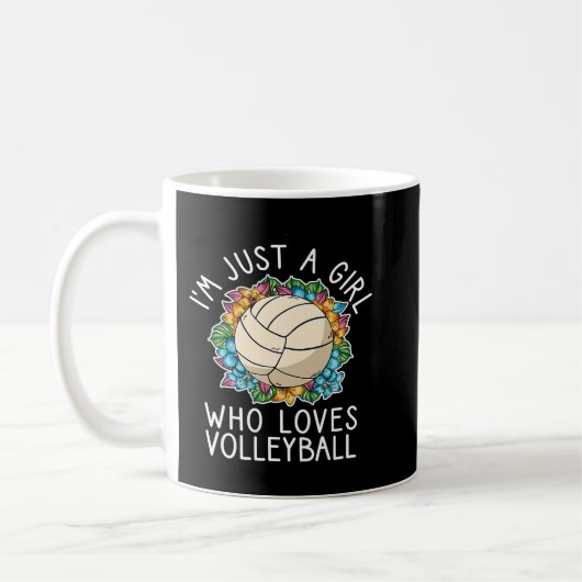 Nur ein Mädchen, das Volleyball für Teenager-Mädch Kaffeetasse (Links)