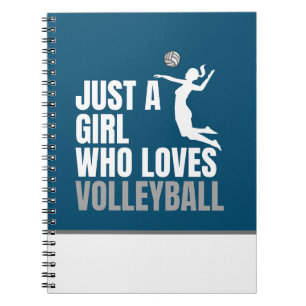 Nur ein Mädchen, das Volleyball Liebe Athlete Notizblock