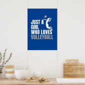 Nur ein Mädchen, das Volleyball Liebe Athlete Poster (Küche)