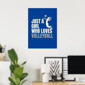 Nur ein Mädchen, das Volleyball Liebe Athlete Poster (Heimbüro)