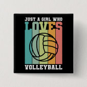 Nur ein Mädchen, das Volleyball Liebe Button (Vorderseite)