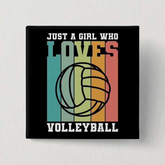Nur ein Mädchen, das Volleyball Liebe Button (Vorderseite)