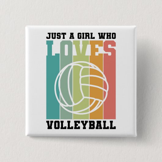 Nur ein Mädchen, das Volleyball Liebe Button (Vorderseite)