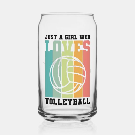 Nur ein Mädchen, das Volleyball Liebe Dosenglas (Vorderseite)