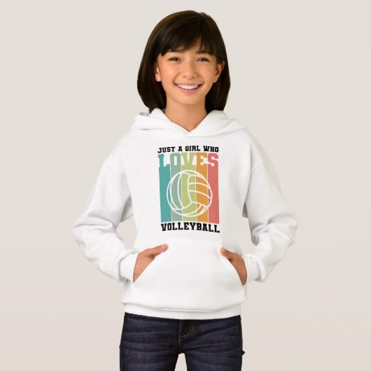 Nur ein Mädchen, das Volleyball Liebe Hoodie (Vorne ganz)