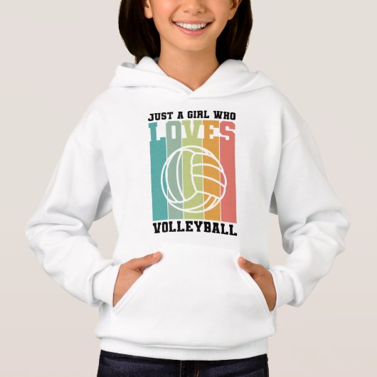 Nur ein Mädchen, das Volleyball Liebe Hoodie (Vorderseite)