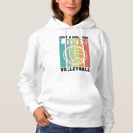 Nur ein Mädchen, das Volleyball Liebe Hoodie (Vorderseite)