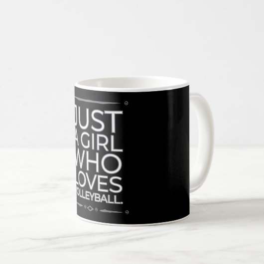 Nur ein Mädchen, das Volleyball Liebe Kaffeetasse (VorderseiteRechts)