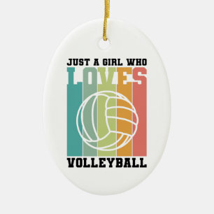 Nur ein Mädchen, das Volleyball Liebe Keramik Ornament