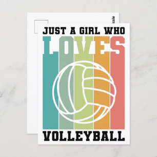 Nur ein Mädchen, das Volleyball Liebe Postkarte