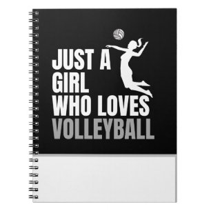 Nur ein Mädchen, das Volleyball Liebe Schwarz & We Notizblock