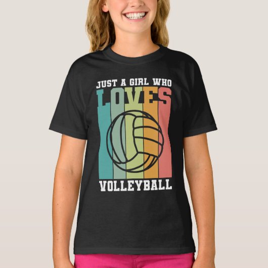 Nur ein Mädchen, das Volleyball Liebe T-Shirt (Vorderseite)