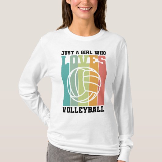Nur ein Mädchen, das Volleyball Liebe T-Shirt (Vorderseite)