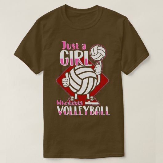 Nur ein Mädchen, das Volleyball Liebe T-Shirt (Design vorne)
