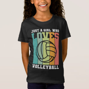 Nur ein Mädchen, das Volleyball Liebe T-Shirt