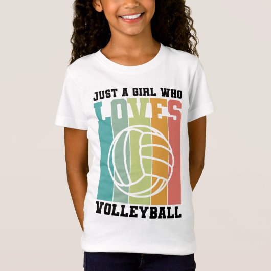 Nur ein Mädchen, das Volleyball Liebe T-Shirt (Vorderseite)