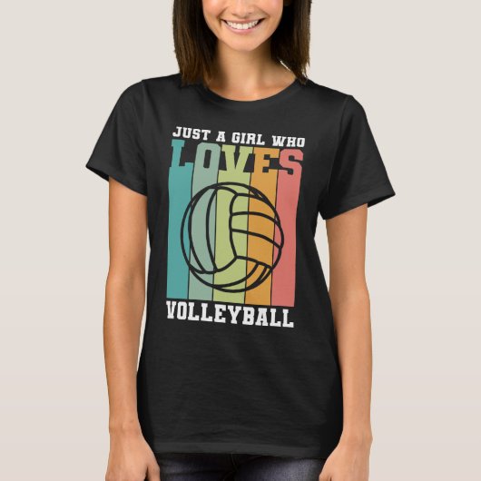 Nur ein Mädchen, das Volleyball Liebe T-Shirt (Vorderseite)