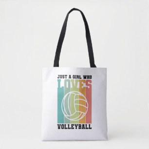 Nur ein Mädchen, das Volleyball Liebe Tasche