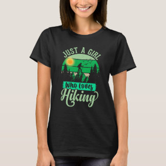 Nur ein Mädchen, das Wandern liebt | Retro-Berg T-Shirt