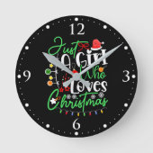 Nur ein Mädchen, das Weihnachten-64714 Lieben Runde Wanduhr (Vorderseite)