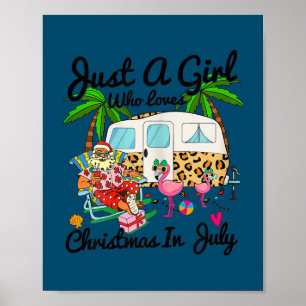 Nur ein Mädchen, das Weihnachten im Juli Camping L Poster