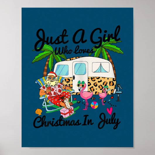 Nur ein Mädchen, das Weihnachten im Juli Camping L Poster (Vorne)