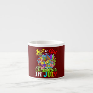 Nur ein Mädchen, das Weihnachten im Juli Flamingo Espressotasse