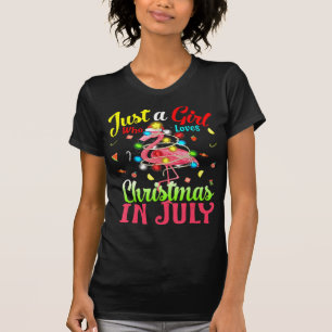 Nur ein Mädchen, das Weihnachten im Juli Flamingo T-Shirt