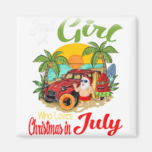 Nur ein Mädchen, das Weihnachten im Juli Liebe Magnet
