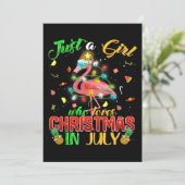 Nur ein Mädchen, das Weihnachten im Juli Niedlich Einladung (Stehend Vorderseite)