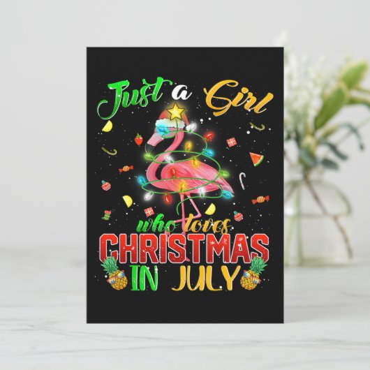 Nur ein Mädchen, das Weihnachten im Juli Niedlich  Einladung (Stehend Vorderseite)