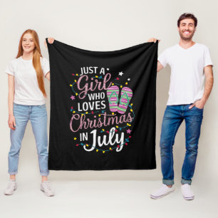 Nur ein Mädchen, das Weihnachten im Juli-Sommer li Fleecedecke